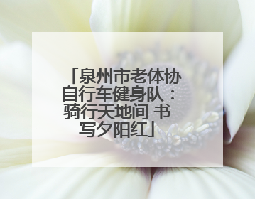 泉州市老体协自行车健身队：骑行天地间 书写夕阳红