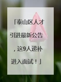 泰山区人才引进最新公告，这9人递补进入面试！