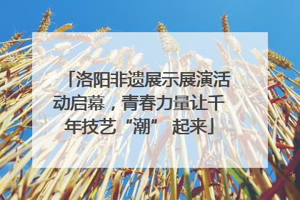 洛阳非遗展示展演活动启幕，青春力量让千年技艺“潮” 起来