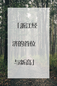 浙江经济的首位与新高