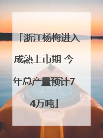 浙江杨梅进入成熟上市期 今年总产量预计74万吨