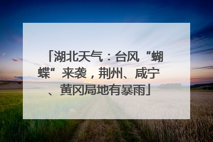 湖北天气：台风“蝴蝶”来袭，荆州、咸宁、黄冈局地有暴雨