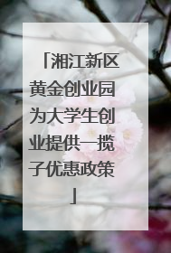 湘江新区黄金创业园为大学生创业提供一揽子优惠政策