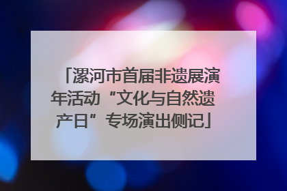 漯河市首届非遗展演年活动“文化与自然遗产日”专场演出侧记