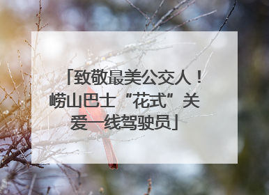 致敬最美公交人！崂山巴士“花式”关爱一线驾驶员