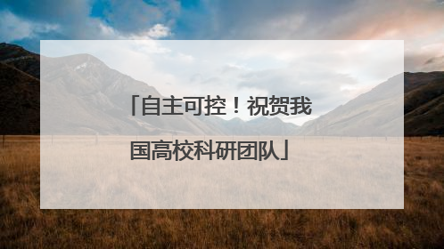 自主可控！祝贺我国高校科研团队