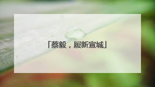蔡毅，履新宣城