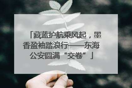 藏蓝护航乘风起，墨香盈袖踏浪行——东海公安圆满“交卷”