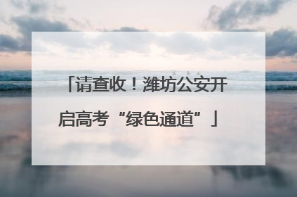 请查收！潍坊公安开启高考“绿色通道”