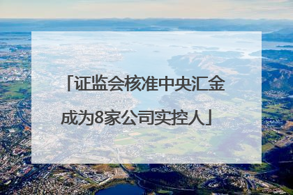 证监会核准中央汇金成为8家公司实控人