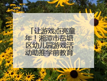 让游戏点亮童年！湘潭市岳塘区幼儿园游戏活动助推学前教育高质量发展