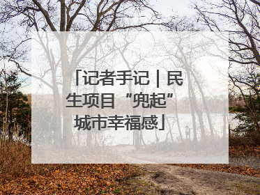 记者手记｜民生项目“兜起”城市幸福感