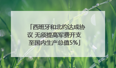 西班牙和北约达成协议 无须提高军费开支至国内生产总值5%