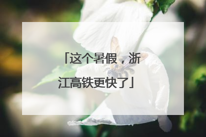 这个暑假，浙江高铁更快了