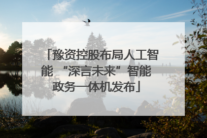 豫资控股布局人工智能 “深言未来”智能政务一体机发布
