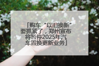 购车“以旧换新”要抓紧了，郑州宣布将暂停2025年汽车置换更新业务