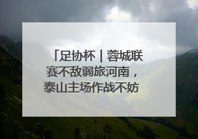 足协杯｜蓉城联赛不敌弱旅河南，泰山主场作战不妨“抄作业”