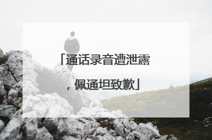 通话录音遭泄露，佩通坦致歉