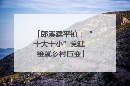 郎溪建平镇：“十大十小”党建 绘就乡村巨变