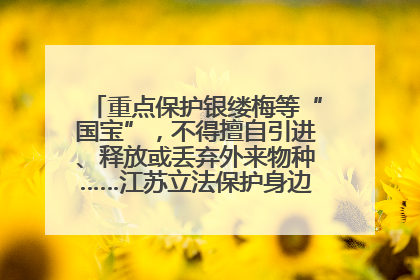 重点保护银缕梅等“国宝”，不得擅自引进、释放或丢弃外来物种……江苏立法保护身边的生物“朋友圈”