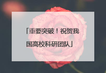 重要突破！祝贺我国高校科研团队