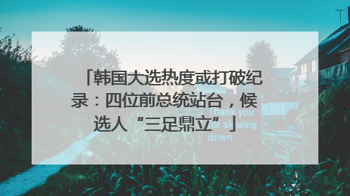 韩国大选热度或打破纪录：四位前总统站台，候选人“三足鼎立”