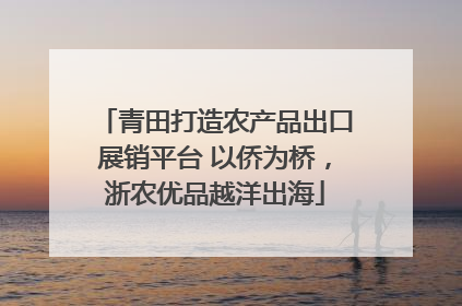 青田打造农产品出口展销平台 以侨为桥，浙农优品越洋出海