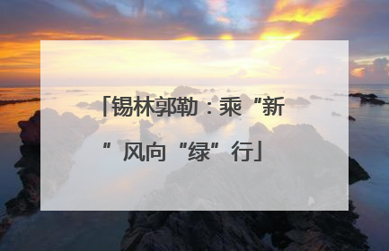 锡林郭勒：乘“新”风向“绿”行
