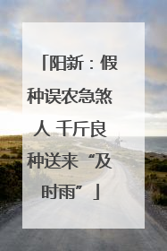 阳新：假种误农急煞人 千斤良种送来“及时雨”