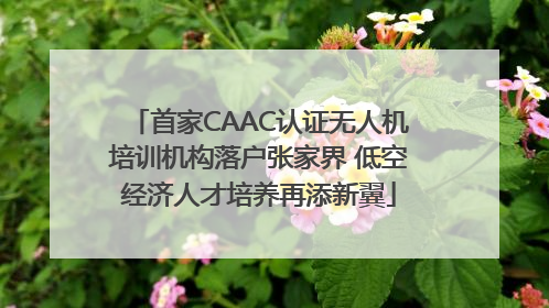 首家CAAC认证无人机培训机构落户张家界 低空经济人才培养再添新翼