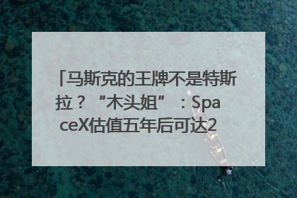 马斯克的王牌不是特斯拉？“木头姐”：SpaceX估值五年后可达2.5万亿美元！