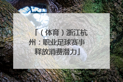 （体育）浙江杭州：职业足球赛事释放消费潜力