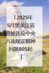 2025年5月黑龙江省查处违反中央八项规定精神问题805起