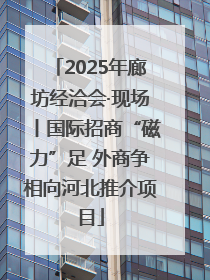 2025年廊坊经洽会·现场丨国际招商“磁力”足 外商争相向河北推介项目