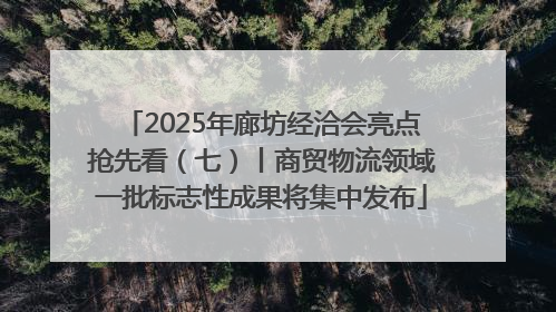 2025年廊坊经洽会亮点抢先看（七）丨商贸物流领域一批标志性成果将集中发布