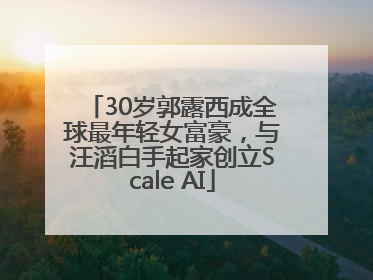 30岁郭露西成全球最年轻女富豪，与汪滔白手起家创立Scale AI