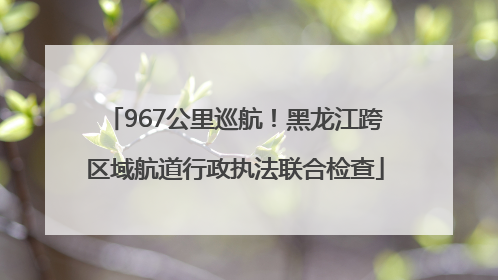 967公里巡航！黑龙江跨区域航道行政执法联合检查